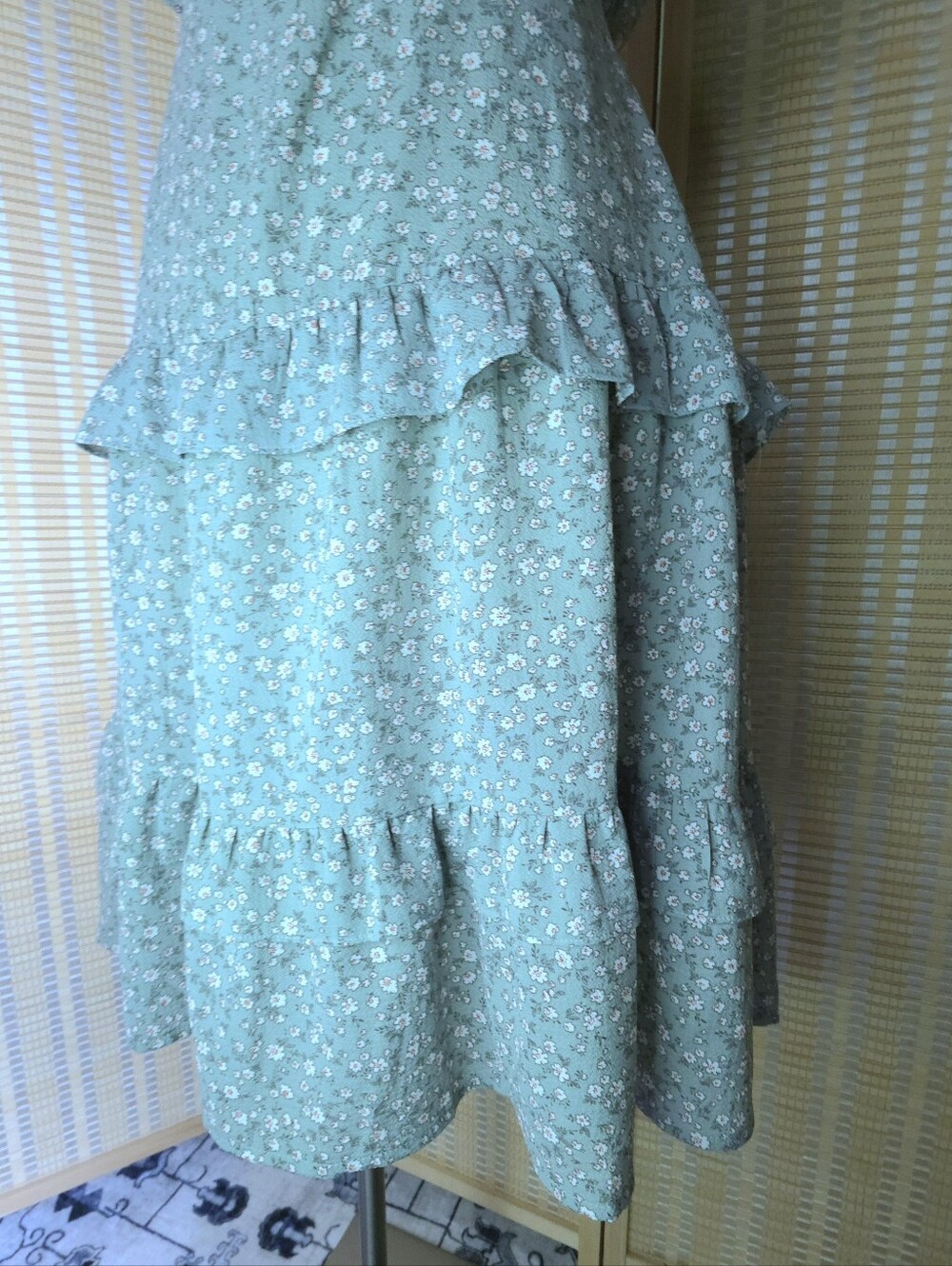 Romantic Blue Ruffled Fluttersleeve Floral Dress NWOT, Monteau Los Angeles - Picture 3 of 7